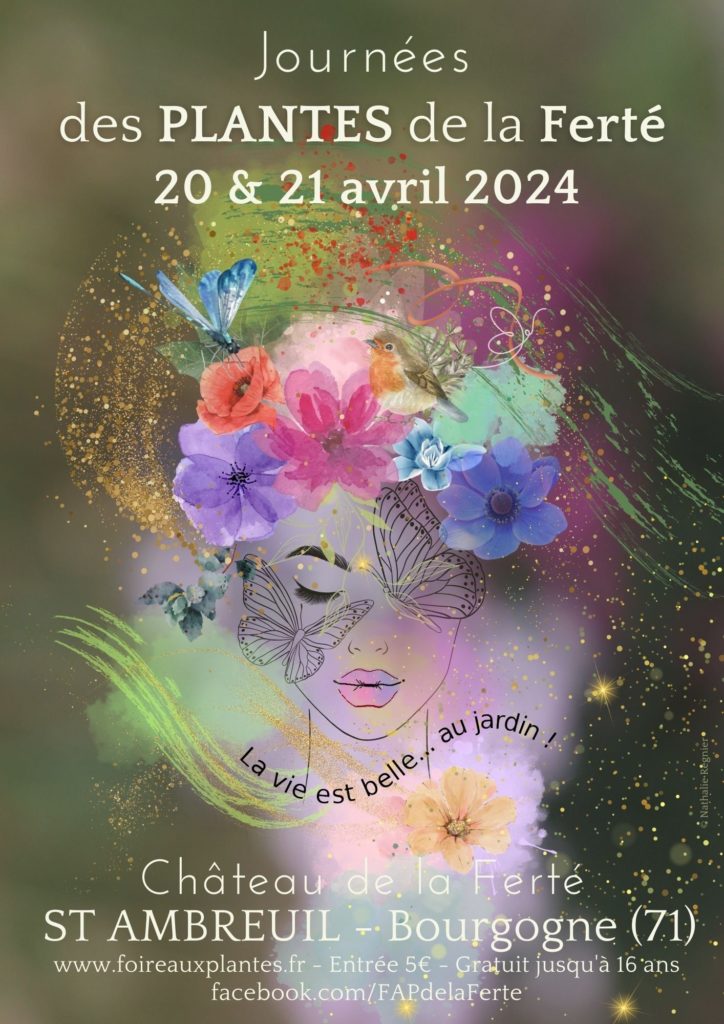 Affiche Foire aux plantes de la Ferté Saint-Ambreuil 2024
